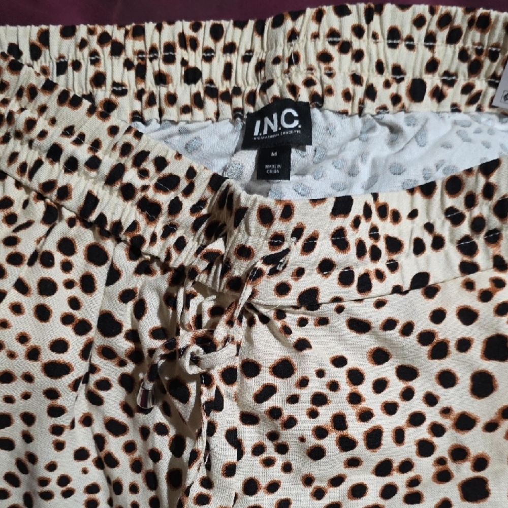 INC International Concepts Animal Print Wide Leg Pants